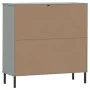 Librería patas de metal OSLO madera maciza gris 90x35x90,5 cm de vidaXL, Librerías y estanterías - Ref: Foro24-351016, Precio...