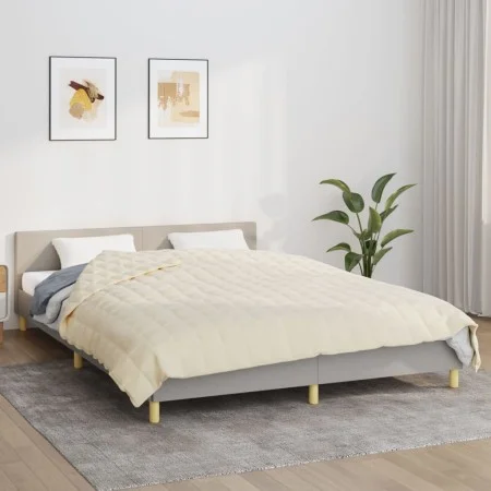 Manta con peso tela color crema claro 220x235 cm 15 kg de vidaXL, Mantas - Ref: Foro24-350819, Precio: 143,23 €, Descuento: %