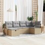 Conjunto de sofá de jardín 6 pcs Beige ratán sintético en Sofás de exterior | Comprar online en Foru.es
