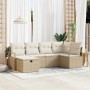Conjunto de sofá de jardín con cojín 6 pcs Beige Poliratán en Sofás de exterior | Comprar online en Foru.es