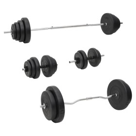 Juego de barras y mancuernas con discos 120 kg de vidaXL, Peso libre - Ref: Foro24-3145031, Precio: 416,17 €, Descuento: %