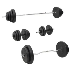 Juego de barras y mancuernas con discos 120 kg de vidaXL, Peso libre - Ref: Foro24-3145031, Precio: 358,69 €, Descuento: %