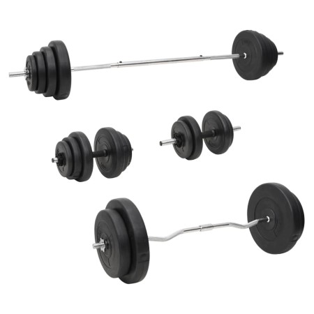 Juego de barras y mancuernas con discos 120 kg de vidaXL, Peso libre - Ref: Foro24-3145031, Precio: 416,17 €, Descuento: %