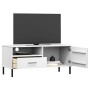 Mueble de TV con patas de metal OSLO madera maciza pino blanco de vidaXL, Muebles TV - Ref: Foro24-351023, Precio: 67,99 €, D...
