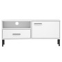 Mueble de TV con patas de metal OSLO madera maciza pino blanco de vidaXL, Muebles TV - Ref: Foro24-351023, Precio: 67,99 €, D...