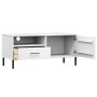 Mueble de TV con patas de metal OSLO madera maciza pino blanco de vidaXL, Muebles TV - Ref: Foro24-351023, Precio: 67,99 €, D...