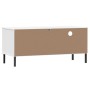 Mueble de TV con patas de metal OSLO madera maciza pino blanco de vidaXL, Muebles TV - Ref: Foro24-351023, Precio: 67,99 €, D...