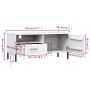 Mueble de TV con patas de metal OSLO madera maciza pino blanco de vidaXL, Muebles TV - Ref: Foro24-351023, Precio: 67,99 €, D...
