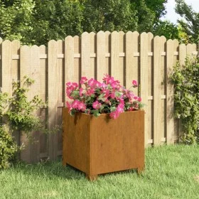 Jardinera con patas acero corten oxidado 32x30x33 cm de vidaXL, Maceteros y jardineras - Ref: Foro24-823678, Precio: 35,74 €,...