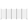 Biombo divisor de 5 paneles de tela blanco 433x180 cm de vidaXL, Divisores de ambientes - Ref: Foro24-350266, Precio: 56,43 €...