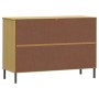 Zapatero patas de metal OSLO madera maciza marrón 113x40x77 cm de vidaXL, Aparadores - Ref: Foro24-351018, Precio: 106,09 €, ...