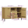 Zapatero patas de metal OSLO madera maciza marrón 113x40x77 cm de vidaXL, Aparadores - Ref: Foro24-351018, Precio: 106,09 €, ...