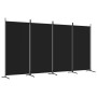 Biombo divisor de 4 paneles de tela negro 346x180 cm de vidaXL, Divisores de ambientes - Ref: Foro24-350265, Precio: 47,69 €,...