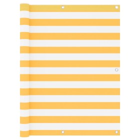 Toldo para balcón tela oxford blanco y amarillo 120x500 cm en Sombrillas | Comprar online en Foru.es