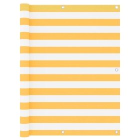 Toldo para balcón tela oxford blanco y amarillo 120x500 cm en Sombrillas | Comprar online en Foru.es