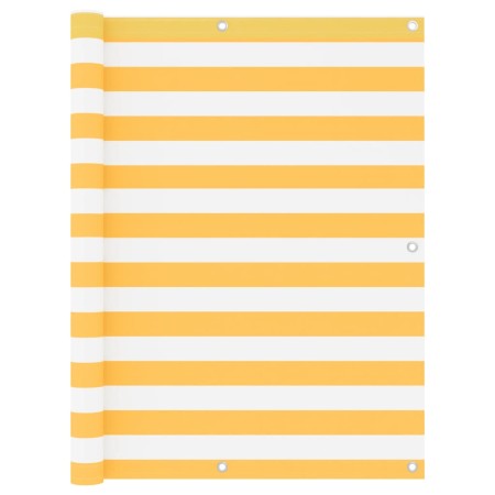 Toldo para balcón tela oxford blanco y amarillo 120x500 cm en Sombrillas | Comprar online en Foru.es