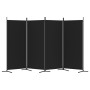 Biombo divisor de 4 paneles de tela negro 346x180 cm de vidaXL, Divisores de ambientes - Ref: Foro24-350265, Precio: 47,69 €,...