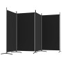 Biombo divisor de 4 paneles de tela negro 346x180 cm de vidaXL, Divisores de ambientes - Ref: Foro24-350265, Precio: 47,69 €,...