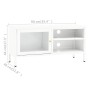 Mueble para el televisor acero y vidrio blanco 90x30x44 cm en Muebles TV | Comprar online en Foru.es