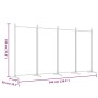 Biombo divisor de 4 paneles de tela negro 346x180 cm de vidaXL, Divisores de ambientes - Ref: Foro24-350265, Precio: 47,69 €,...