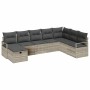 Conjunto de sofá de jardín 8 pcs Gris Claro Poliratán en Sofás de exterior | Comprar online en Foru.es