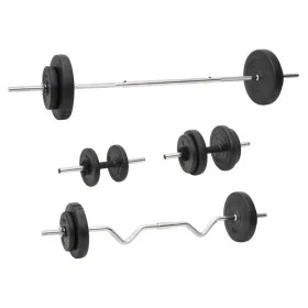 Juego de barras y mancuernas con discos 60 kg de vidaXL, Peso libre - Ref: Foro24-3145028, Precio: 172,95 €, Descuento: %