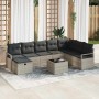 Conjunto de sofá de jardín 9 pcs Gris Claro Poliratán en Sofás de exterior | Comprar online en Foru.es