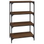 Estantería contrachapada y acero roble marrón 60x33x100 cm de vidaXL, Librerías y estanterías - Ref: Foro24-819331, Precio: 5...