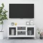 Mueble para el televisor acero y vidrio blanco 105x35x52 cm en Muebles TV | Comprar online en Foru.es