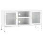 Mueble para el televisor acero y vidrio blanco 105x35x52 cm en Muebles TV | Comprar online en Foru.es