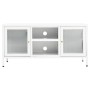 Mueble para el televisor acero y vidrio blanco 105x35x52 cm en Muebles TV | Comprar online en Foru.es