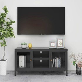 Mueble para el televisor acero y vidrio gris antracita 105x35x52 cm en Muebles TV | Comprar online en Foru.es
