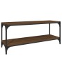 Mueble para TV contrachapada y acero roble marrón 100x33x41 cm de vidaXL, Muebles TV - Ref: Foro24-819351, Precio: 51,33 €, D...