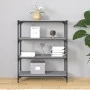 Estantería contrachapada y acero gris Sonoma 80x33x100 cm de vidaXL, Librerías y estanterías - Ref: Foro24-819345, Precio: 57...