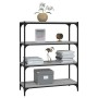 Estantería contrachapada y acero gris Sonoma 80x33x100 cm de vidaXL, Librerías y estanterías - Ref: Foro24-819345, Precio: 58...