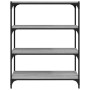 Estantería contrachapada y acero gris Sonoma 80x33x100 cm de vidaXL, Librerías y estanterías - Ref: Foro24-819345, Precio: 58...