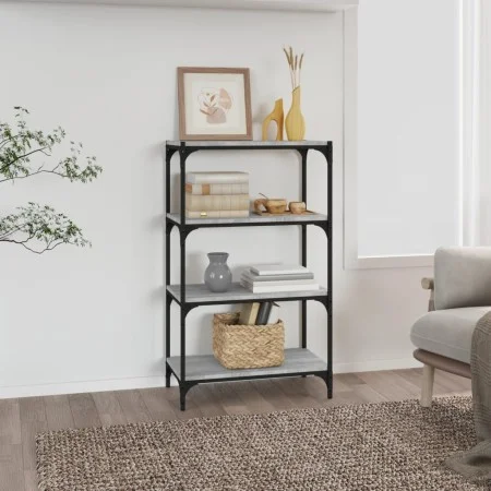 Estantería contrachapada y acero gris Sonoma 60x33x100 cm de vidaXL, Librerías y estanterías - Ref: Foro24-819330, Precio: 53...