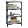 Estantería contrachapada y acero gris Sonoma 60x33x100 cm de vidaXL, Librerías y estanterías - Ref: Foro24-819330, Precio: 53...