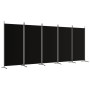 Biombo divisor de 5 paneles de tela negro 433x180 cm de vidaXL, Divisores de ambientes - Ref: Foro24-350269, Precio: 60,85 €,...