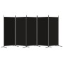 Biombo divisor de 5 paneles de tela negro 433x180 cm de vidaXL, Divisores de ambientes - Ref: Foro24-350269, Precio: 60,85 €,...
