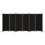 Biombo divisor de 6 paneles de tela negro 520x180 cm de vidaXL, Divisores de ambientes - Ref: Foro24-350273, Precio: 70,51 €,...