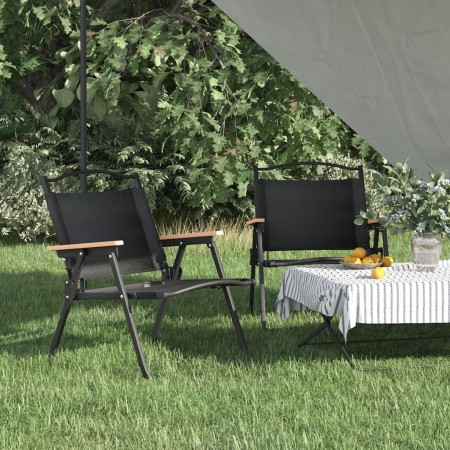 Sillas de camping 2 uds tela Oxford negro 54x43x59 cm de vidaXL, Sillas de jardín - Ref: Foro24-319482, Precio: 90,56 €, Desc...