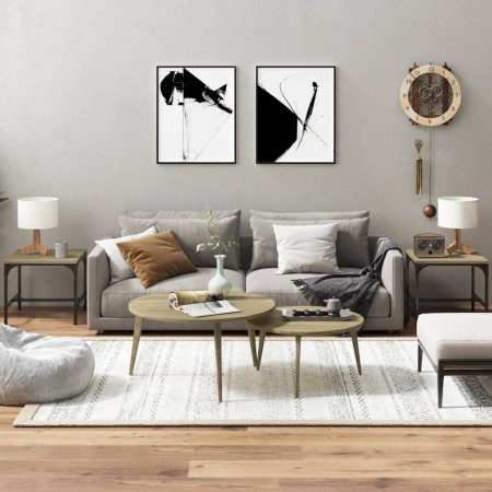 Mesas auxiliares 2 uds madera roble Sonoma 40x40x35 cm de vidaXL, Mesas de centro - Ref: Foro24-819405, Precio: 33,93 €, Desc...