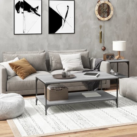 Mesa de centro madera contrachapada gris Sonoma 100x50x40 cm de vidaXL, Mesas de centro - Ref: Foro24-819365, Precio: 60,75 €...