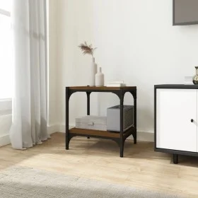 Mueble para TV contrachapada y acero roble marrón 40x33x41 cm de vidaXL, Muebles TV - Ref: Foro24-819306, Precio: 23,23 €, De...