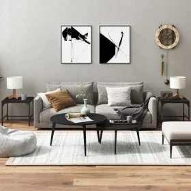 Mesas auxiliares 2 uds madera contrachapada negro 40x40x35 cm de vidaXL, Mesas de centro - Ref: Foro24-819403, Precio: 31,45 ...