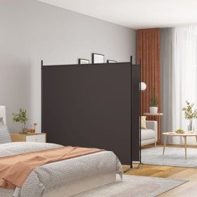 Biombo divisor de 2 paneles de tela marrón 348x180 cm de vidaXL, Divisores de ambientes - Ref: Foro24-350275, Precio: 36,19 €...