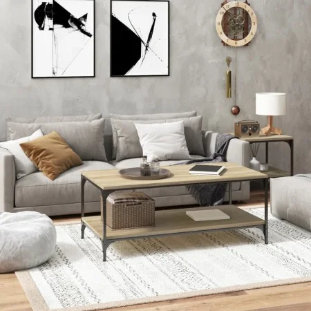 Mesa de centro madera contrachapada roble Sonoma 80x50x40 cm de vidaXL, Mesas de centro - Ref: Foro24-819368, Precio: 57,78 €...