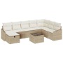 Conjunto de sofá de jardín 9 pcs Beige 55 x 62 x 69 cm en Sofás de exterior | Comprar online en Foru.es