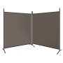 Biombo divisor de 2 paneles de tela gris antracita 348x180 cm de vidaXL, Divisores de ambientes - Ref: Foro24-350276, Precio:...
